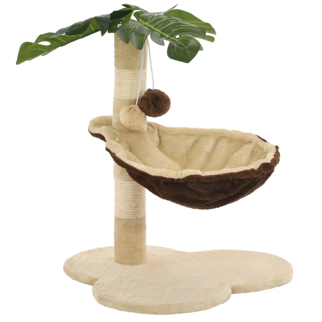 Cat Tree With Sisal Scratching Post 50 Cm Beige And Brown