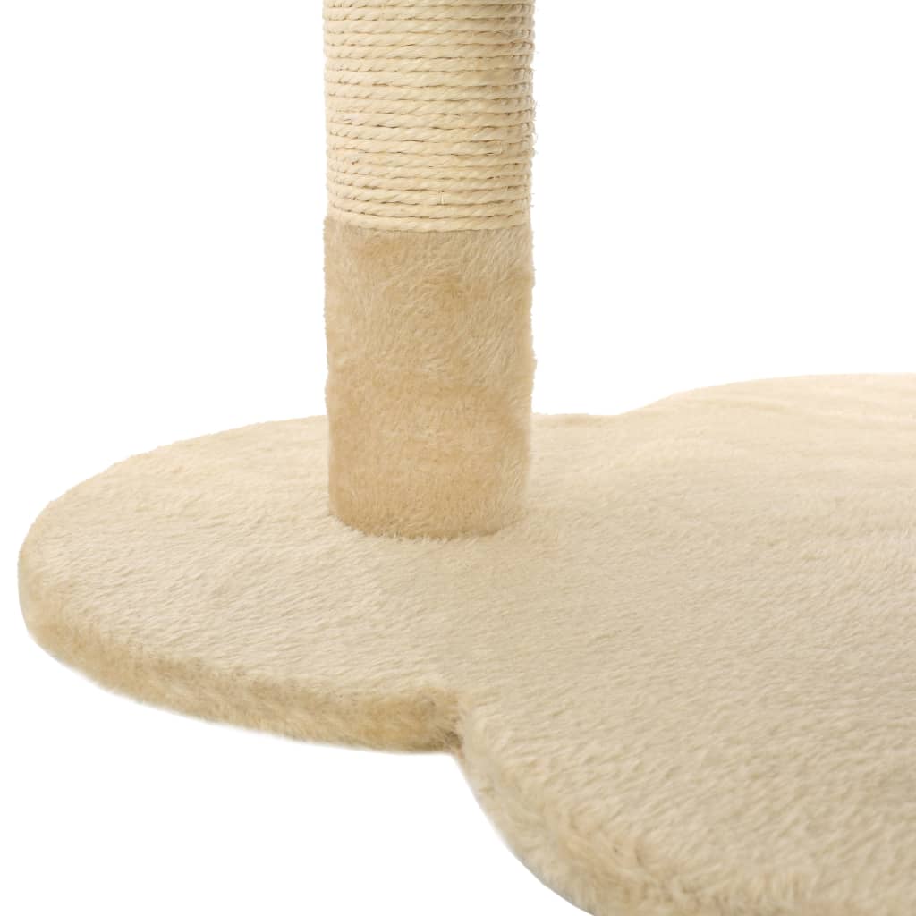 Cat Tree With Sisal Scratching Post 50 Cm Beige And Brown