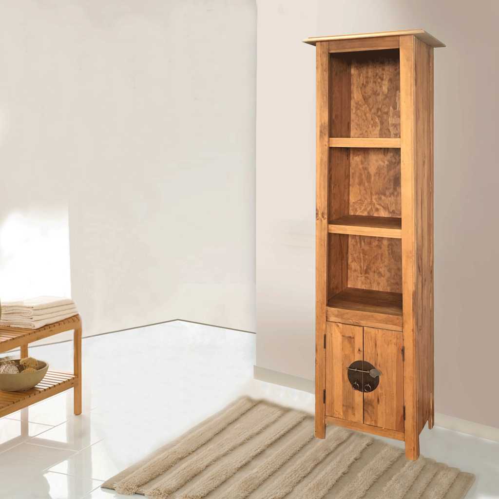 Freestanding Bathroom Cabinet Solid Pinewood 48X32X170 Cm