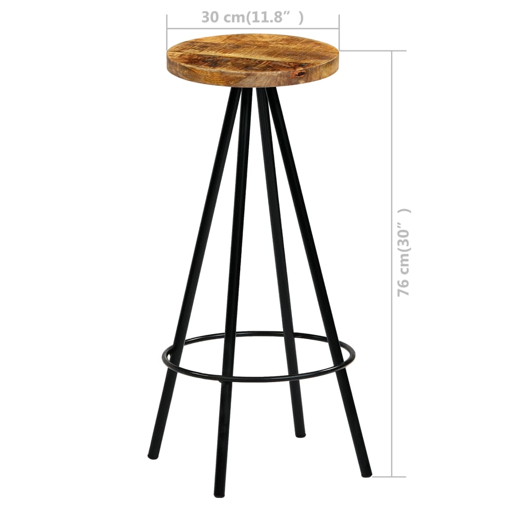 Bar Chairs 4 Pcs Solid Mango Wood