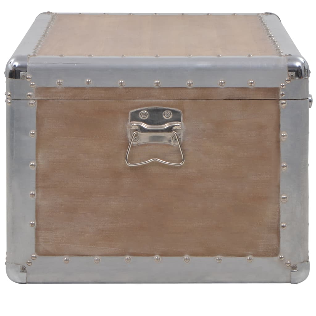 Storage Box Solid Fir Wood 91X52X40 Cm Brown