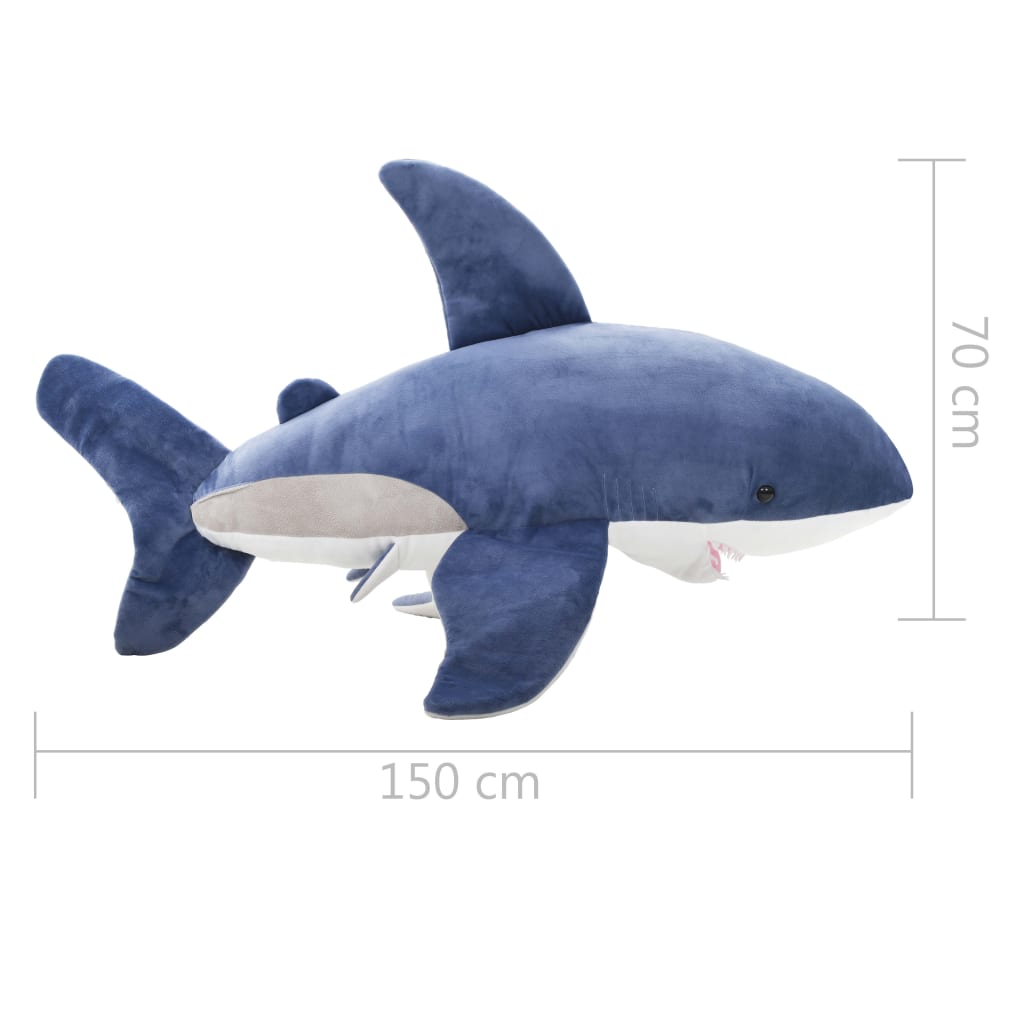 White Shark Cuddly Toy Plush Blue And White