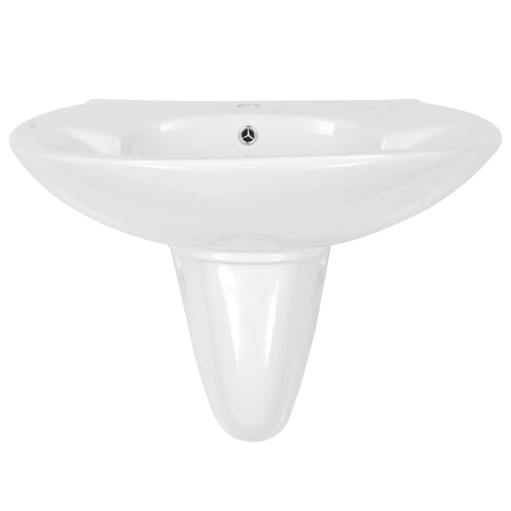 Wall-Mounted Basin Ceramic White 690X520X210 Mm