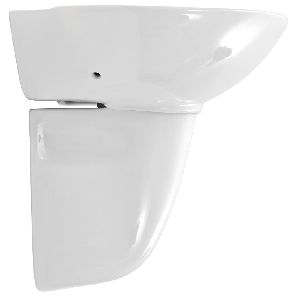 Wall-Mounted Basin Ceramic White 690X520X210 Mm