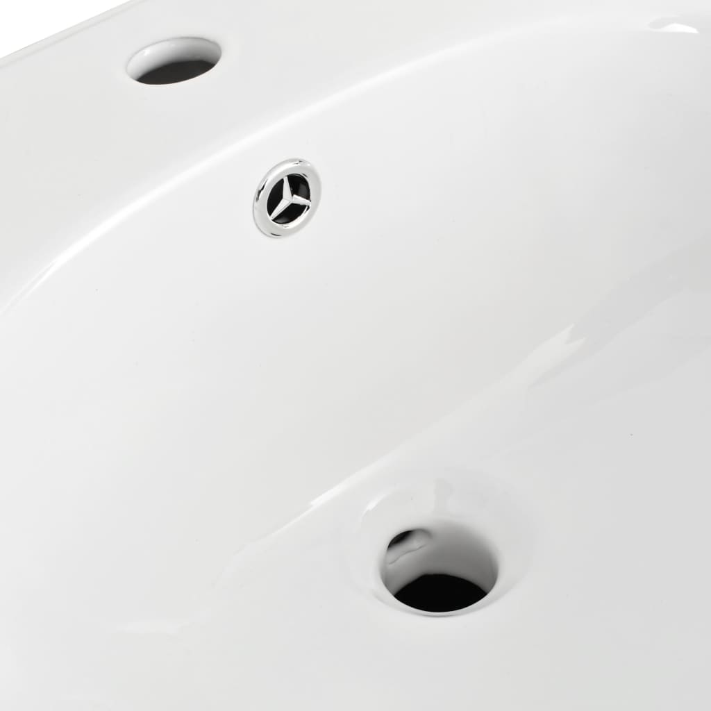 Wall-Mounted Basin Ceramic White 690X520X210 Mm