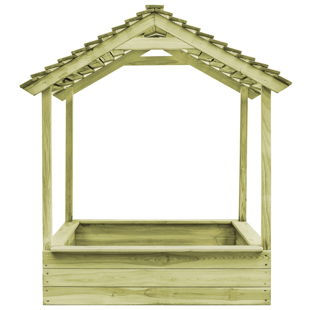 Outdoor Playhouse With Sandpit 128X120X145 Cm Pinewood