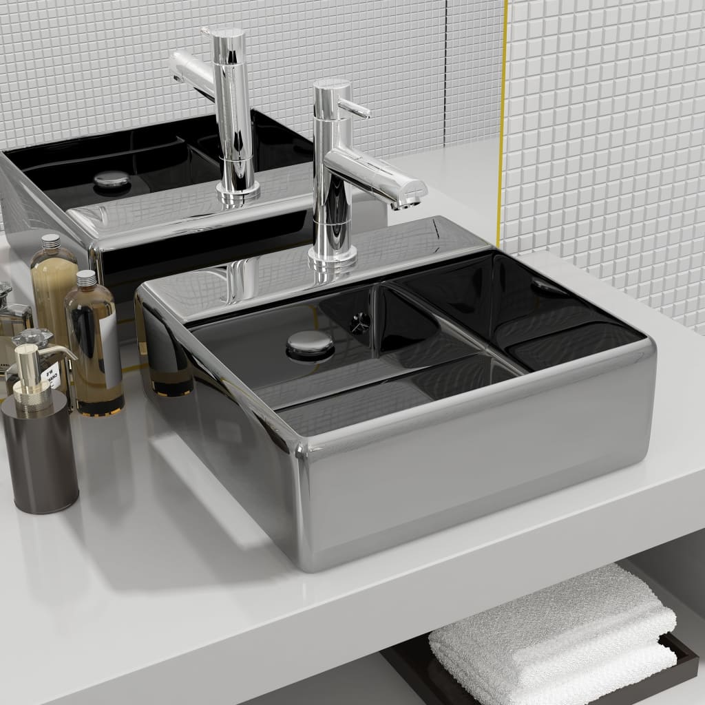 Wash Basin With Overflow 41X41X15 Cm Ceramic