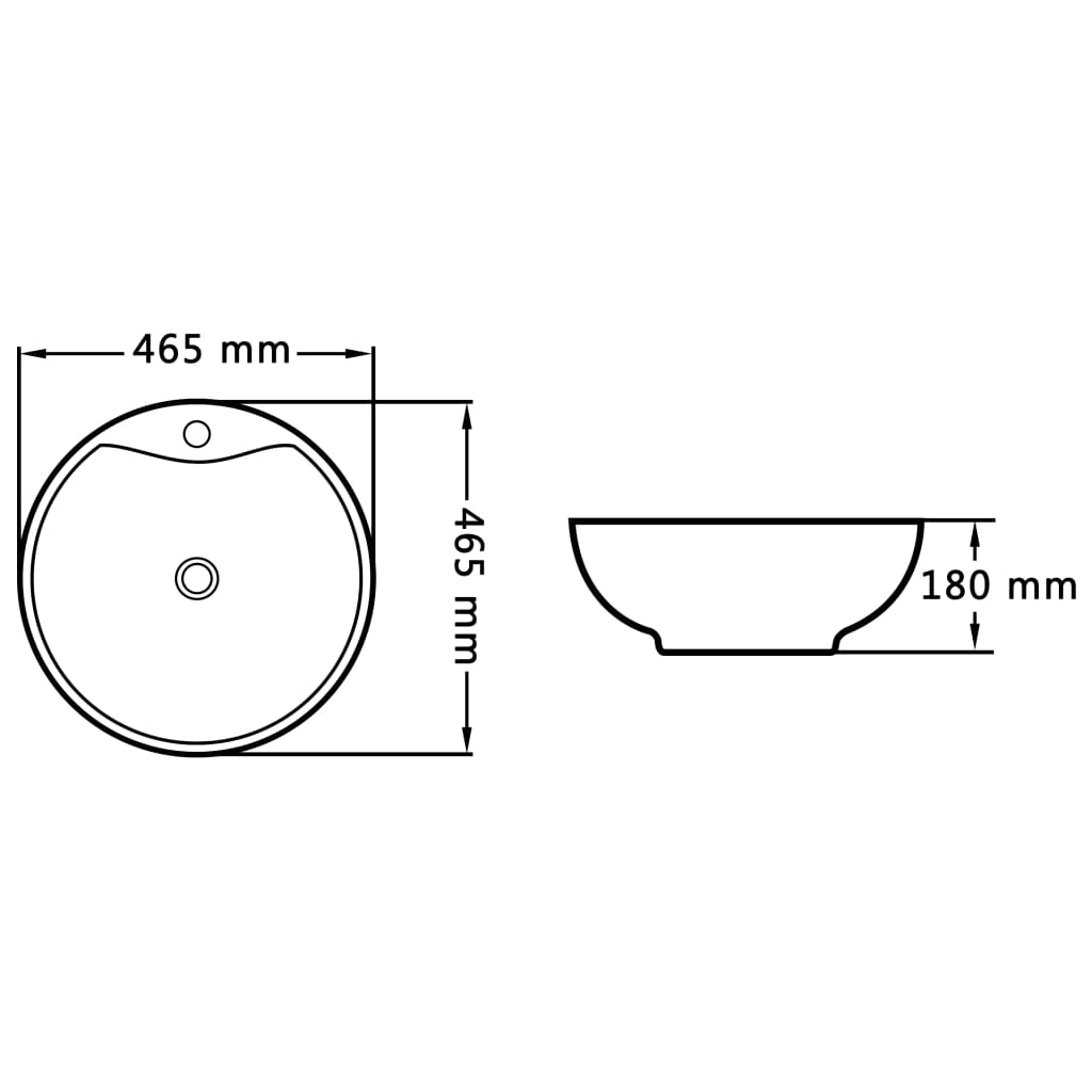 Wash Basin With Overflow 46.5X18 Cm Ceramic