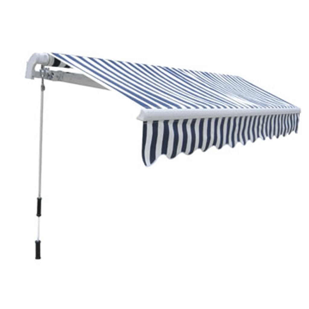 Folding Awning Manual Operated 300 Cm Blue/White