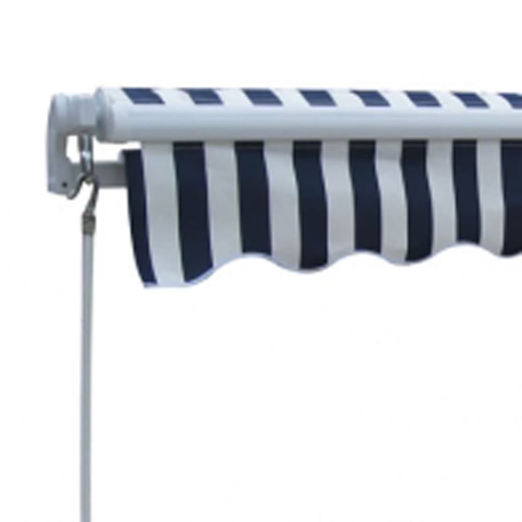 Folding Awning Manual Operated 300 Cm Blue/White