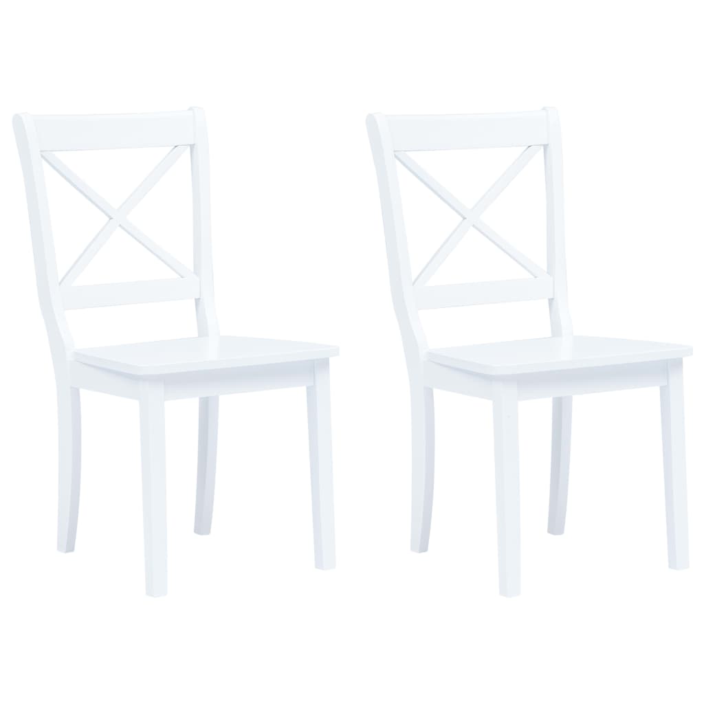 Dining Chairs 2 Pcs Solid Rubber Wood
