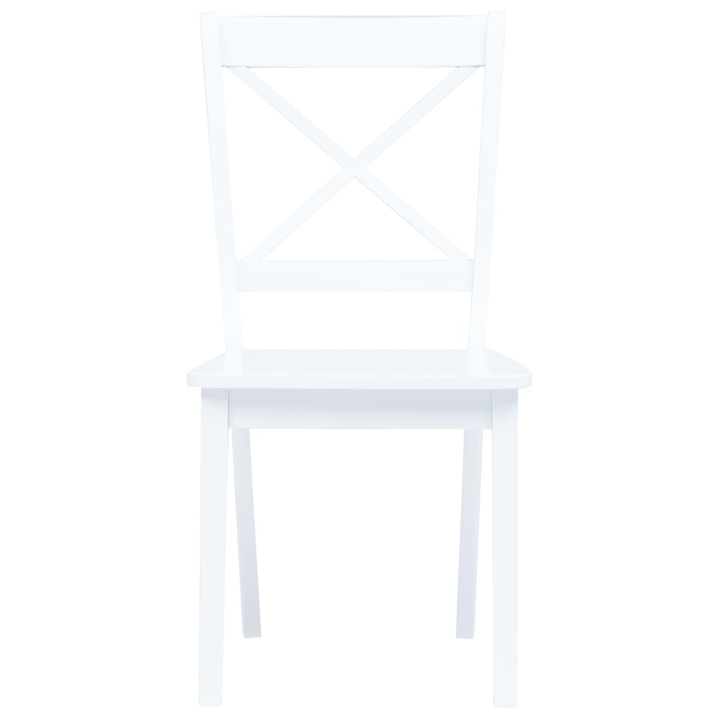 Dining Chairs 2 Pcs Solid Rubber Wood