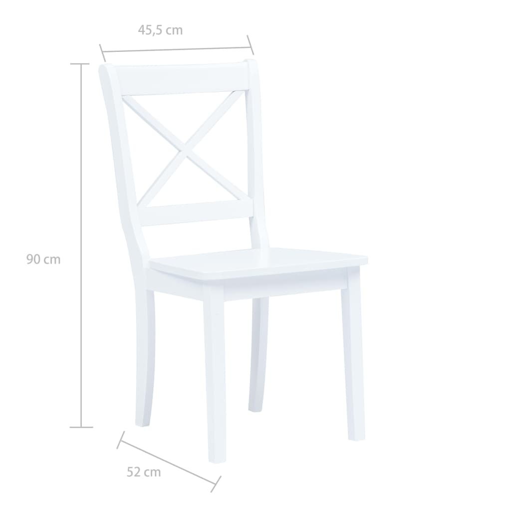 Dining Chairs 2 Pcs Solid Rubber Wood
