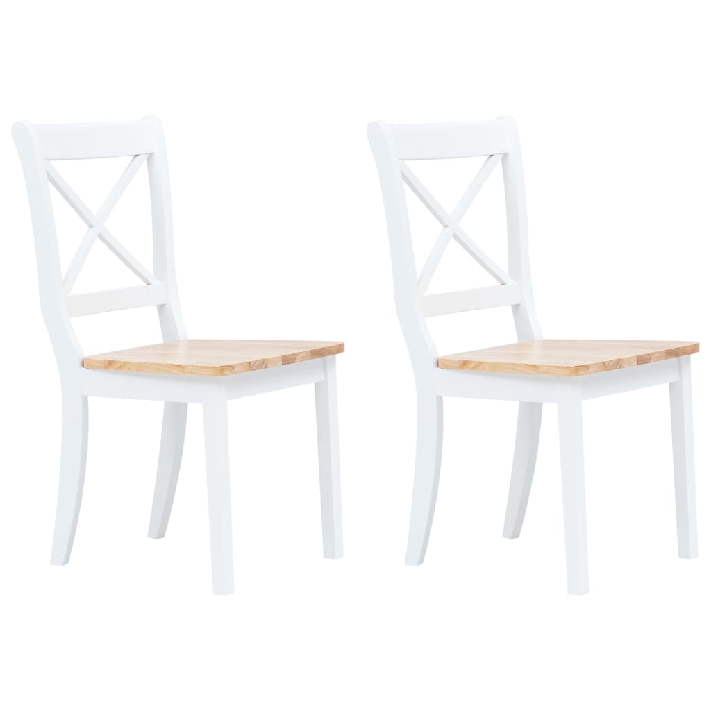 Dining Chairs 2 Pcs Solid Rubber Wood