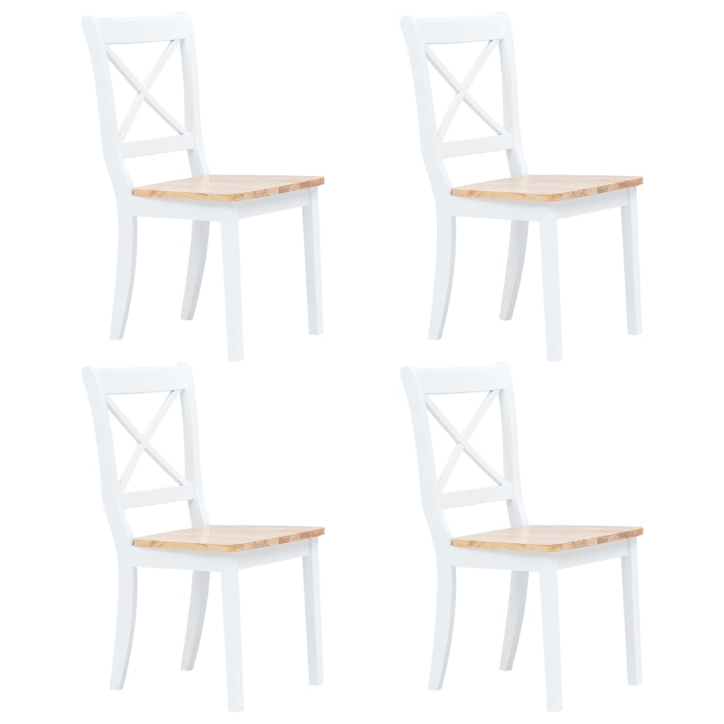 Dining Chairs 2 Pcs Solid Rubber Wood