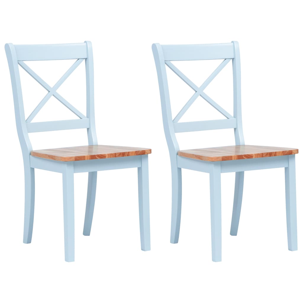Dining Chairs 2 Pcs Solid Rubber Wood