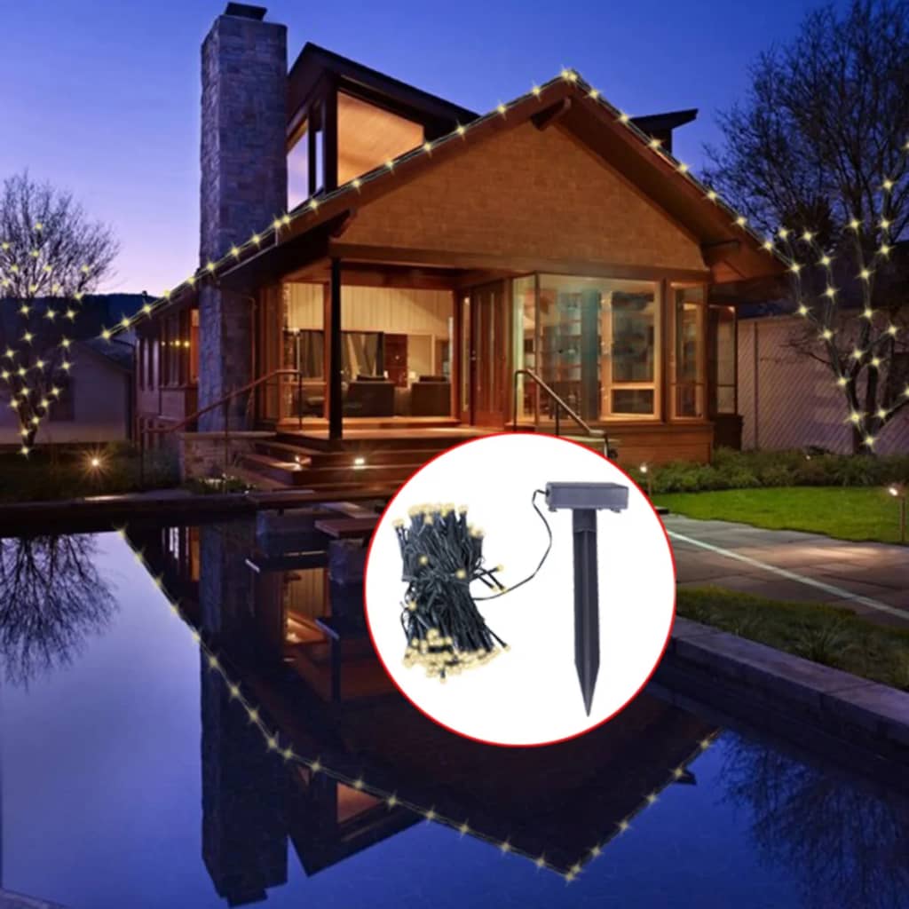 Led Solar String Lights 2 Pcs Warm White