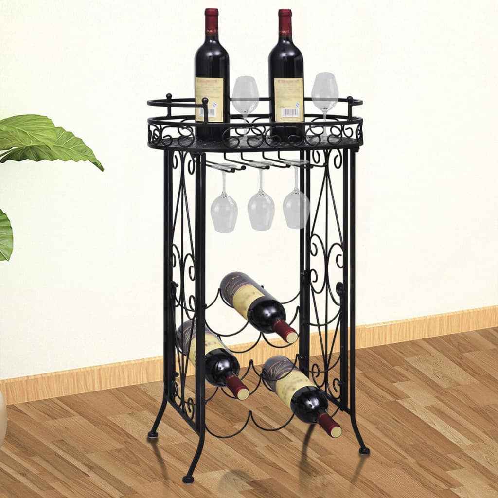 Wine Rack For 95 Bottles Black Wrought Iron