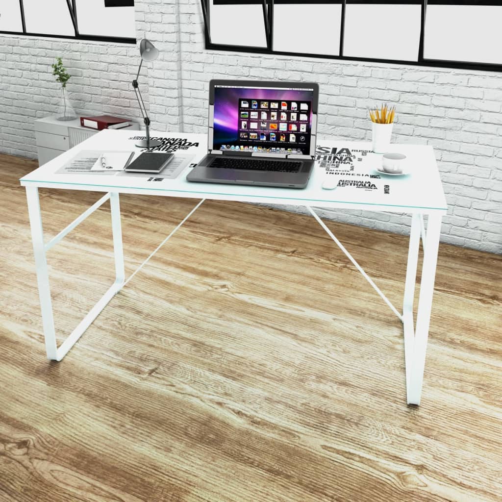 Rectangular Desk With Map Pattern