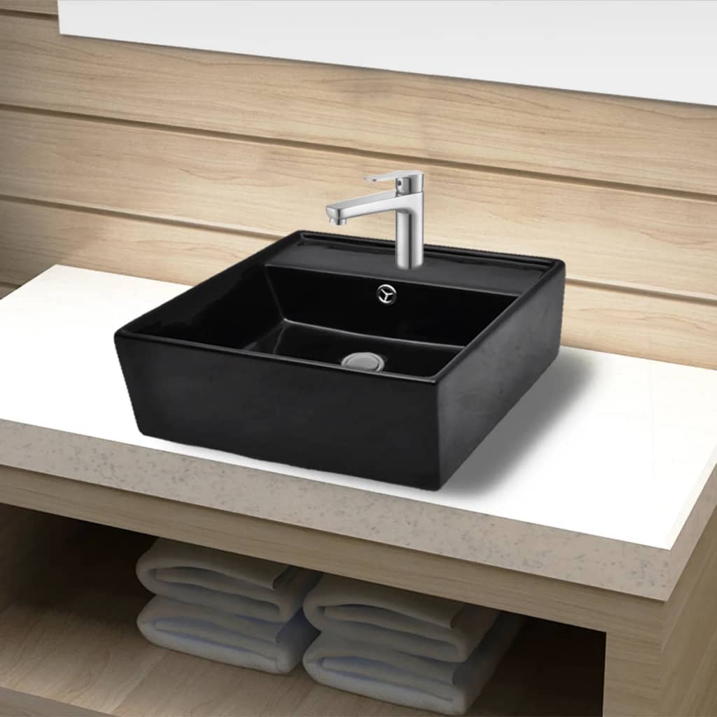 Wash Basin With Overflow 41X41X15 Cm Ceramic