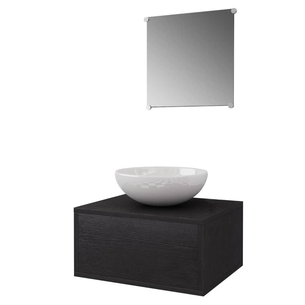Three Piece Bathroom Furniture And Basin Set