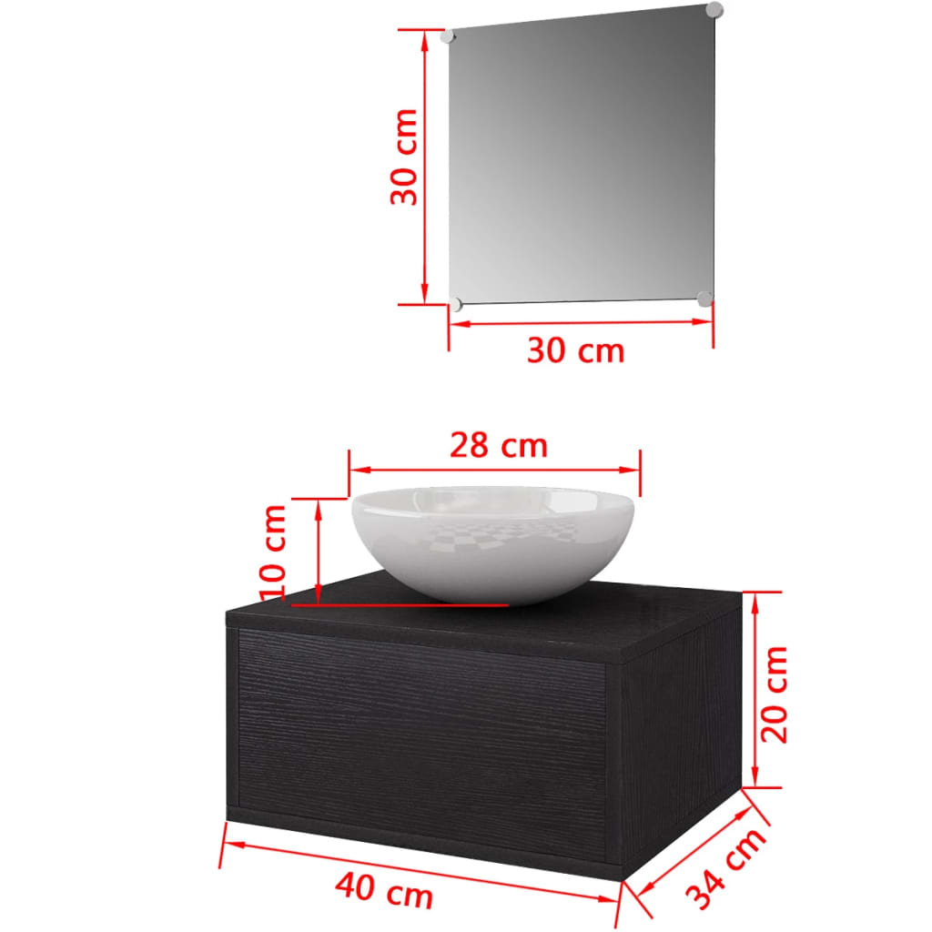 Three Piece Bathroom Furniture And Basin Set