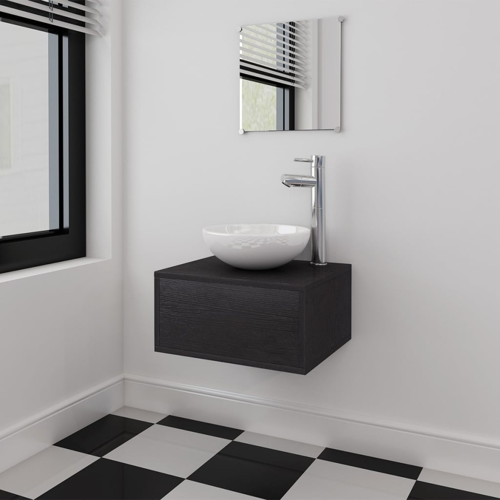 Three Piece Bathroom Furniture And Basin Set