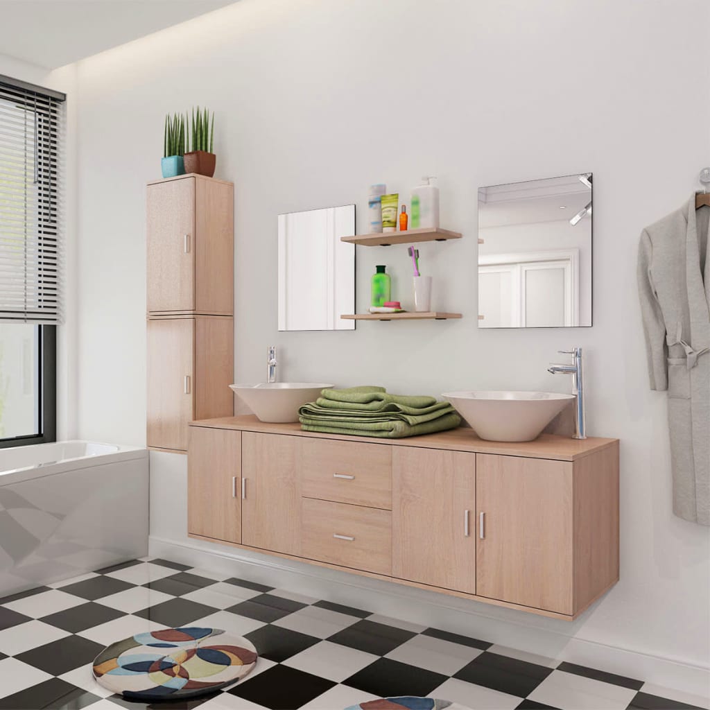 Three Piece Bathroom Furniture And Basin Set
