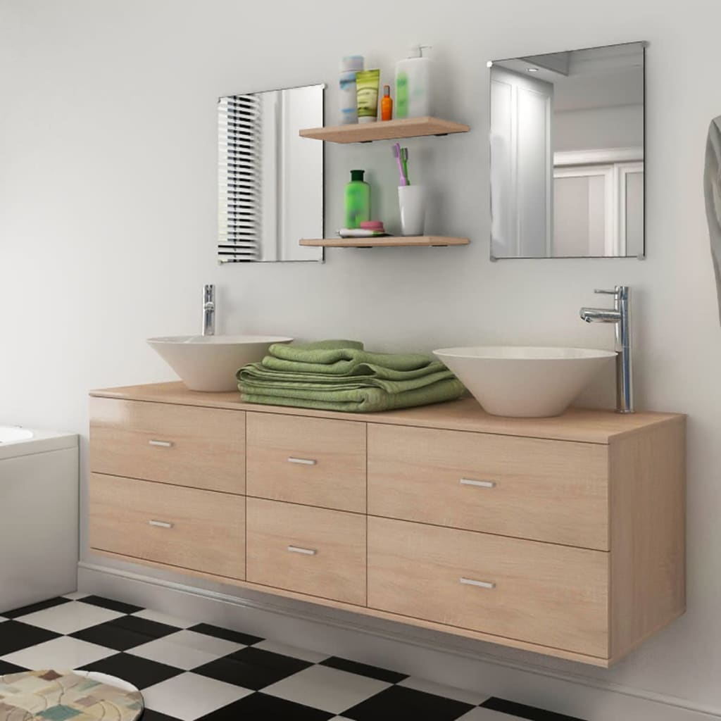Three Piece Bathroom Furniture And Basin Set