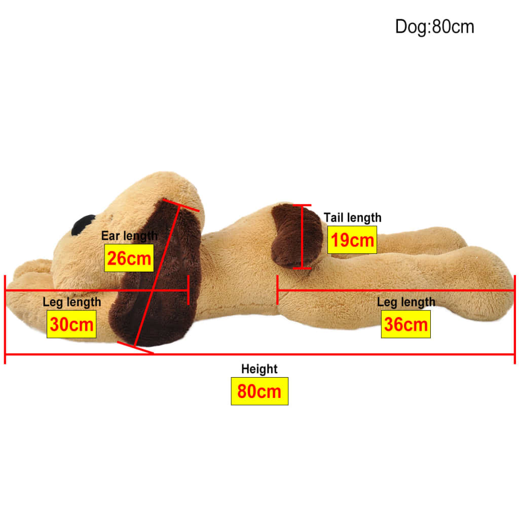 Dog Cuddly Toy Plush Brown