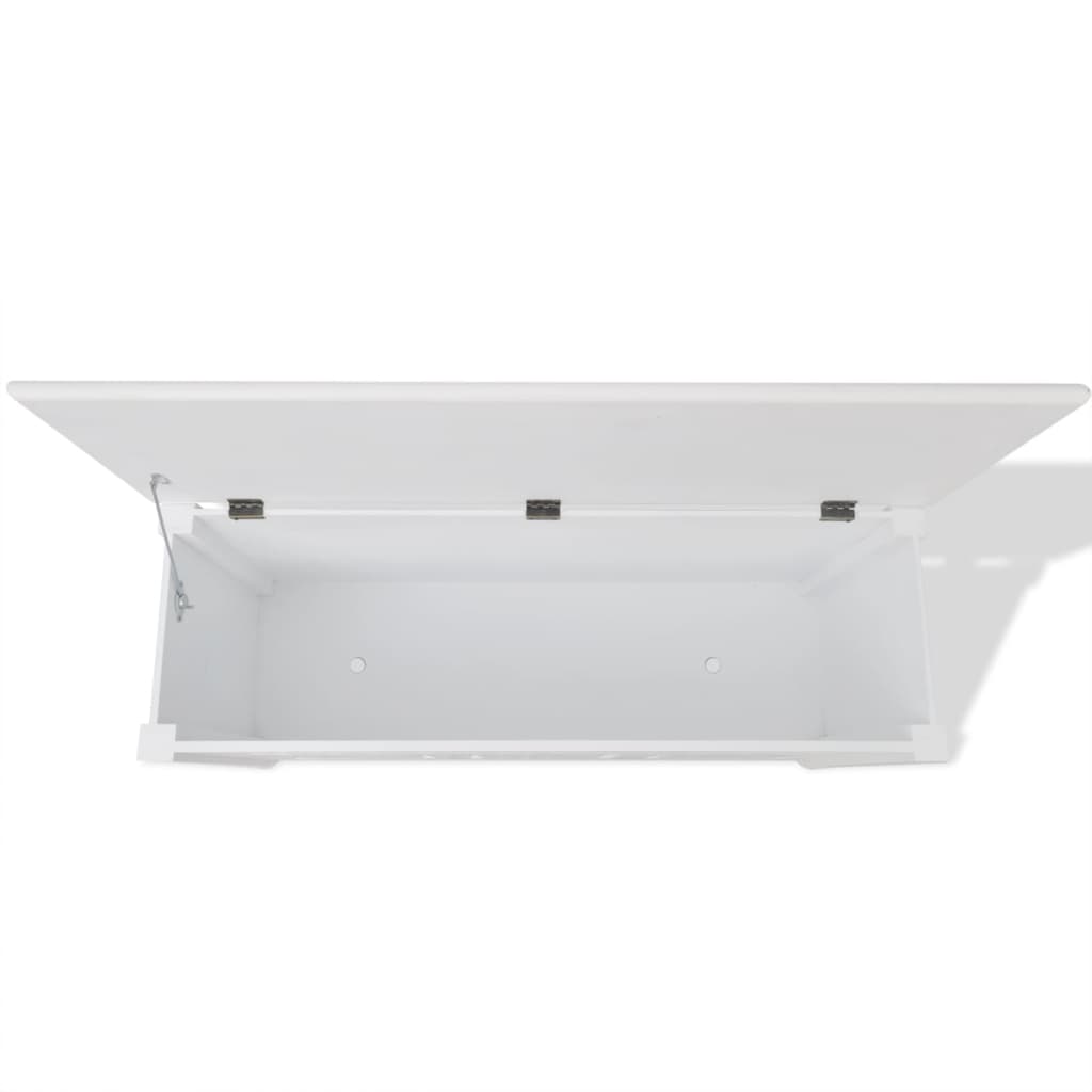 Storage Bench Baroque Style Mdf White