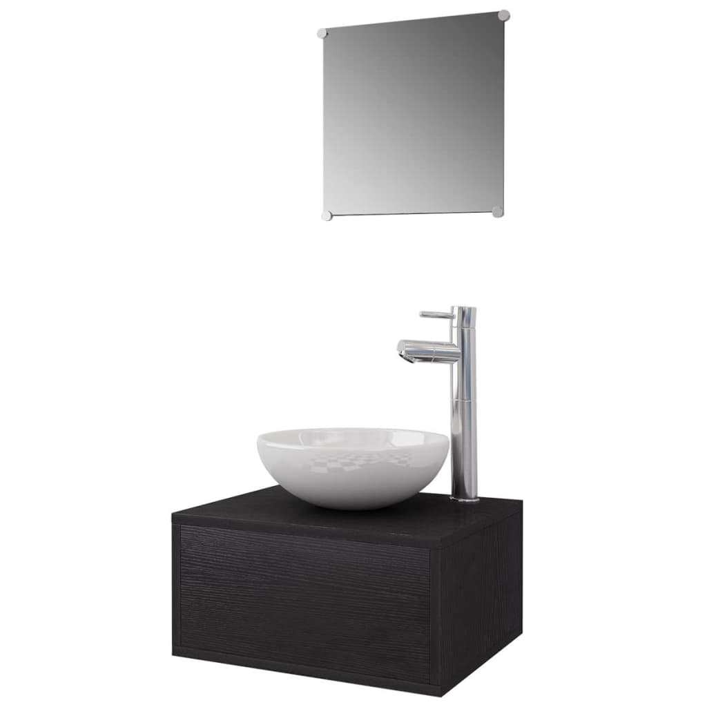 Four Piece Bathroom Furniture Set With Basin With Tap