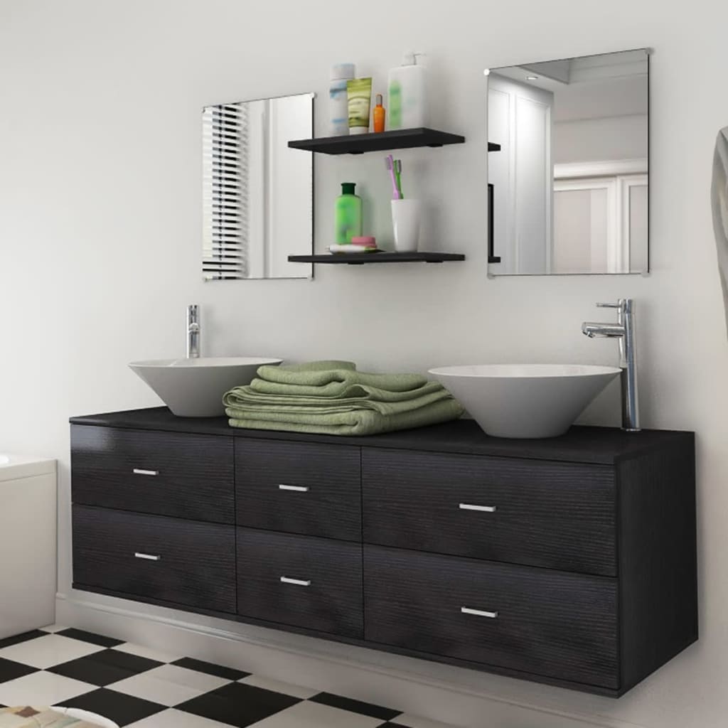 Four Piece Bathroom Furniture Set With Basin With Tap