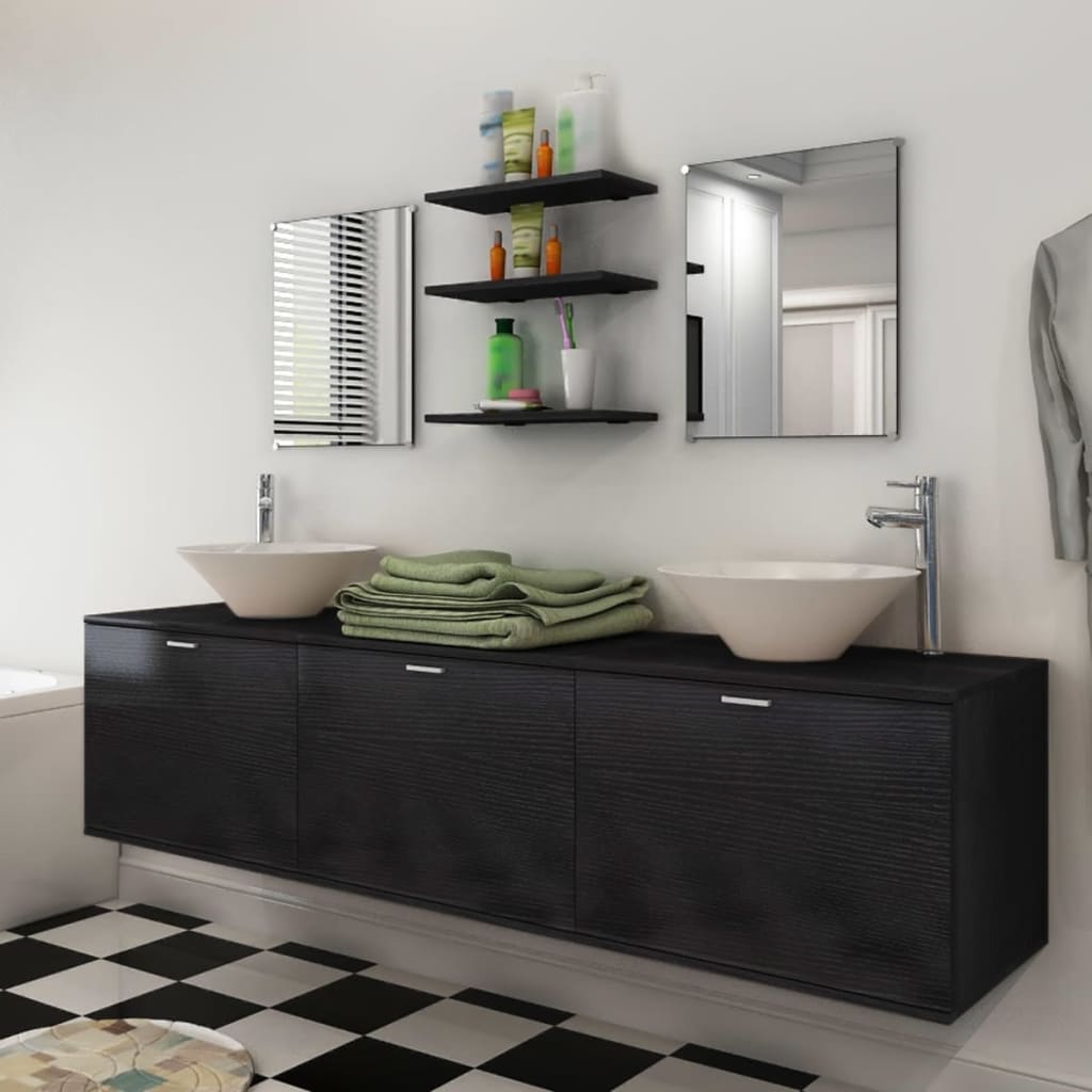 Four Piece Bathroom Furniture Set With Basin With Tap