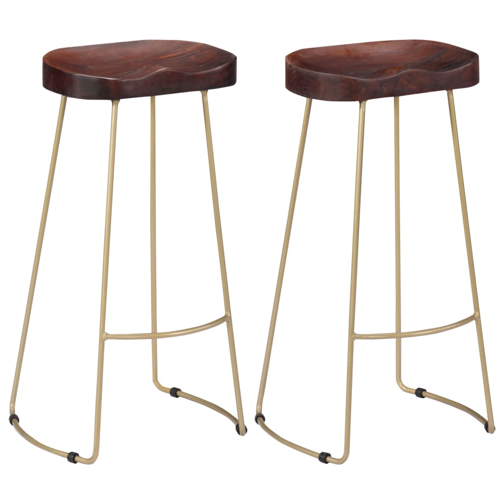 Bar Stools 2 Pcs Solid Wood Mango