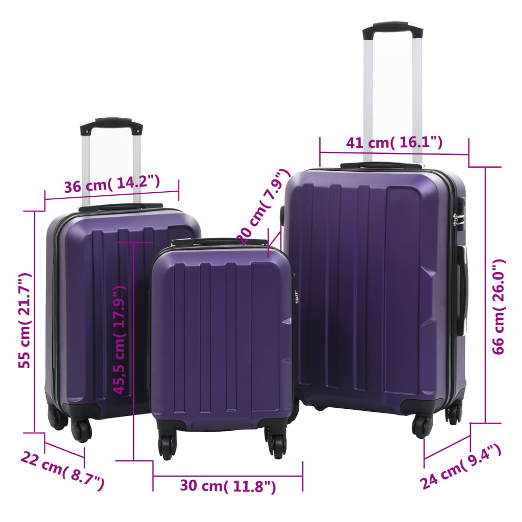 Hardcase Trolley Set 3 Pcs Abs