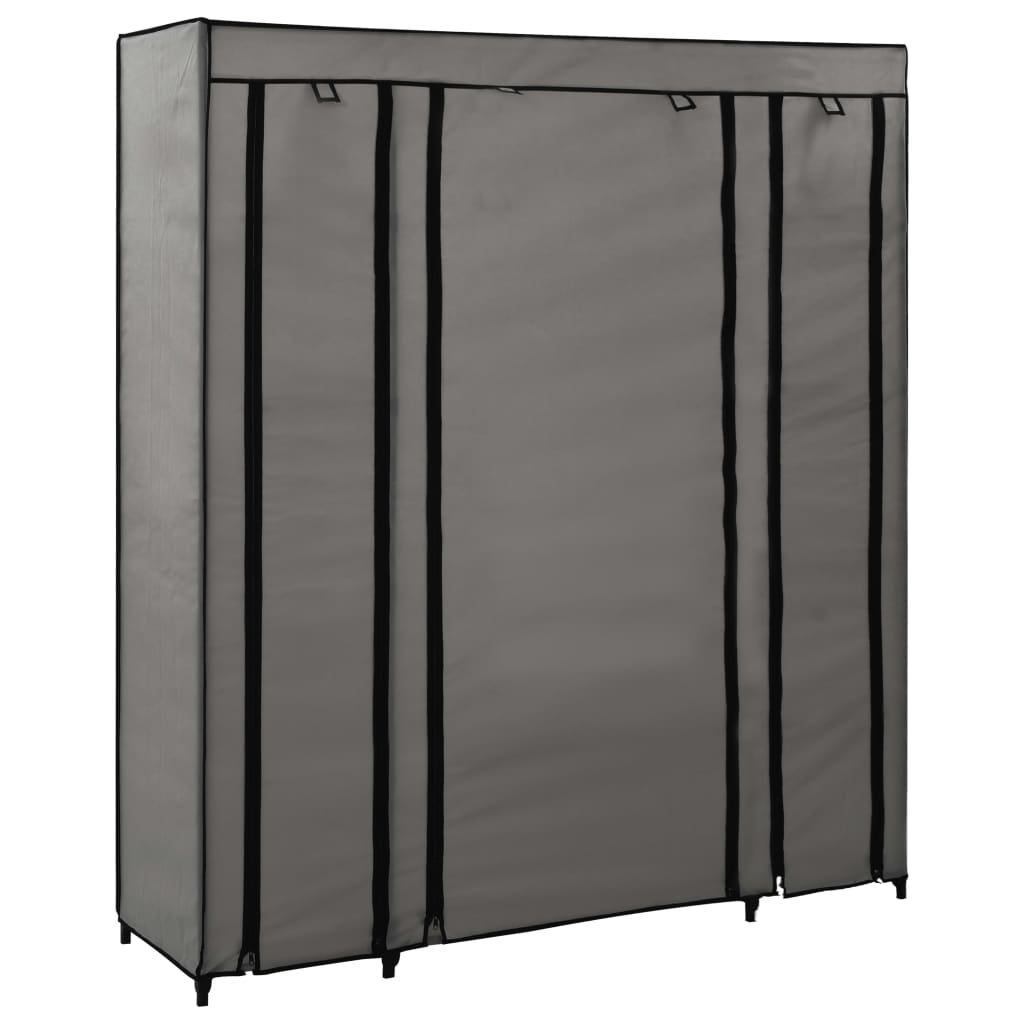 Wardrobe With Compartments And Rods 150X45X176 Cm Fabric