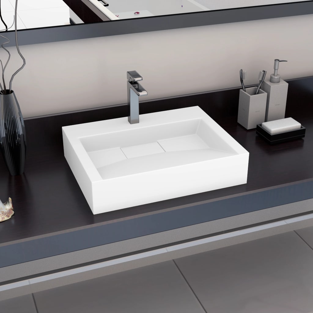 Wash Basin Mineral Cast/Marble Cast White