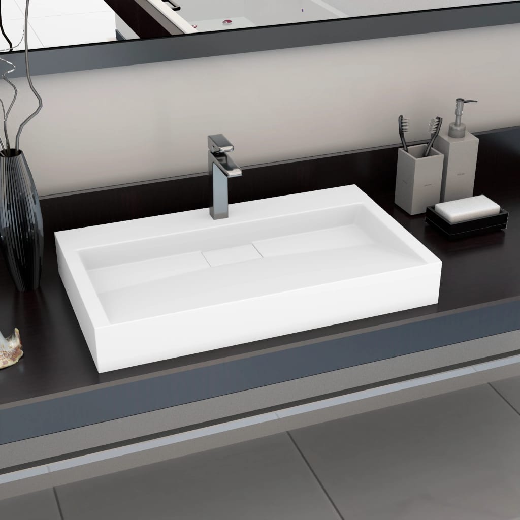 Wash Basin Mineral Cast/Marble Cast White