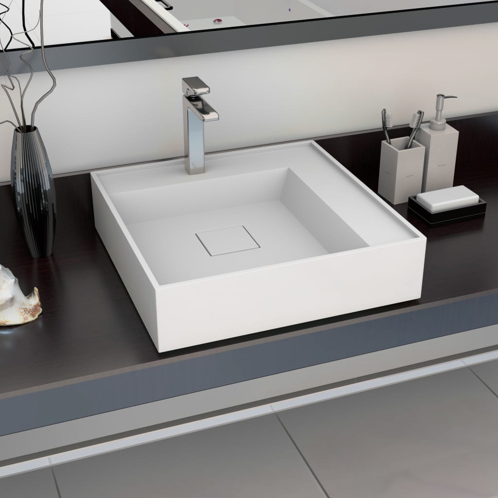 Wash Basin Mineral Cast/Marble Cast White