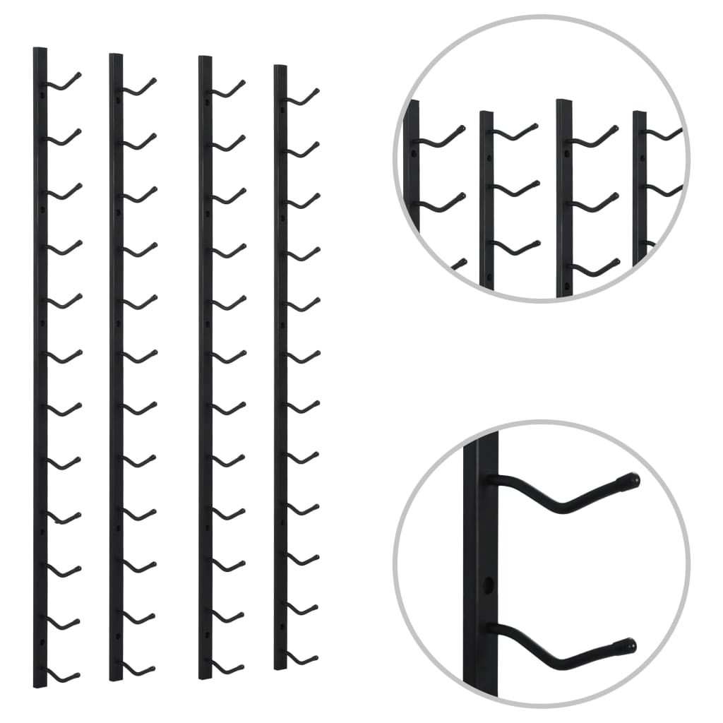 Wall Mounted Wine Racks For 12 Bottles 2 Pcs Iron