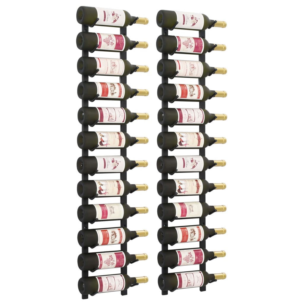 Wall Mounted Wine Racks For 12 Bottles 2 Pcs Iron
