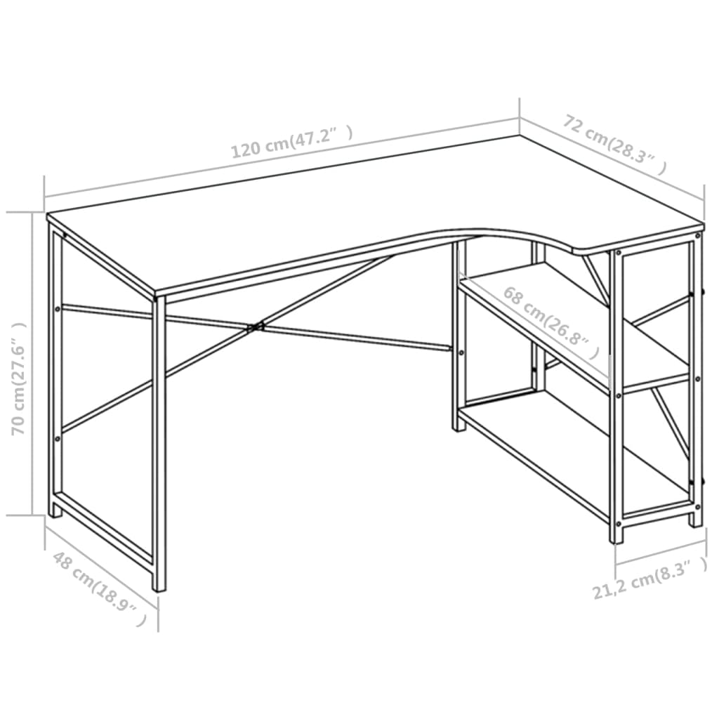 Computer Desk 120X72X70 Cm