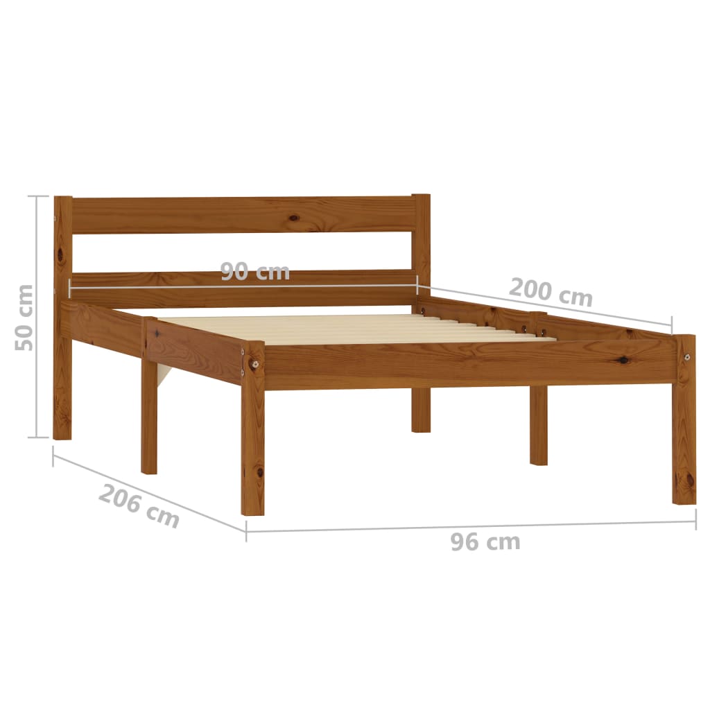Bed Frame Without Mattress Solid Pine Wood