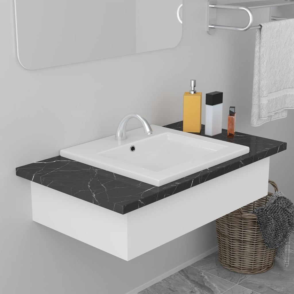 Built-In Basin Ceramic White