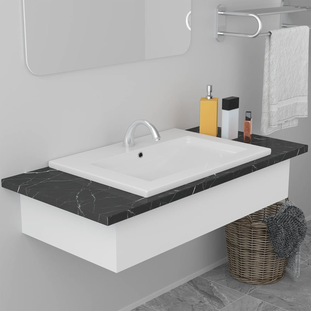 Built-In Basin Ceramic White