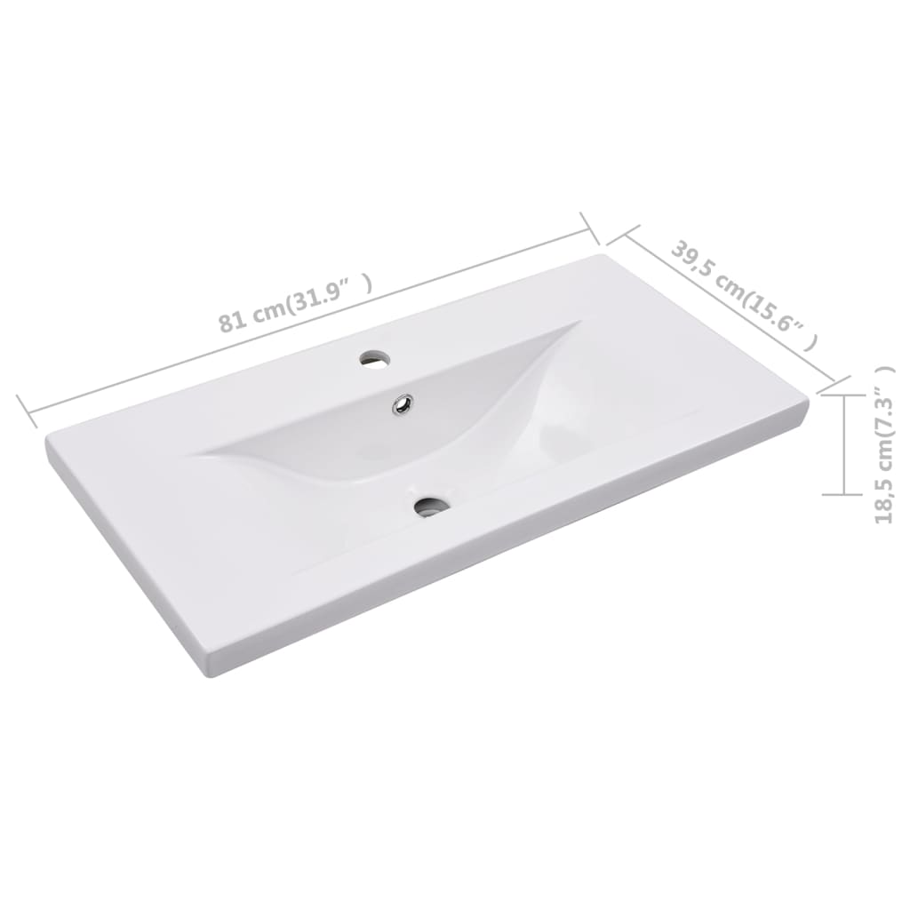 Built-In Basin Ceramic White