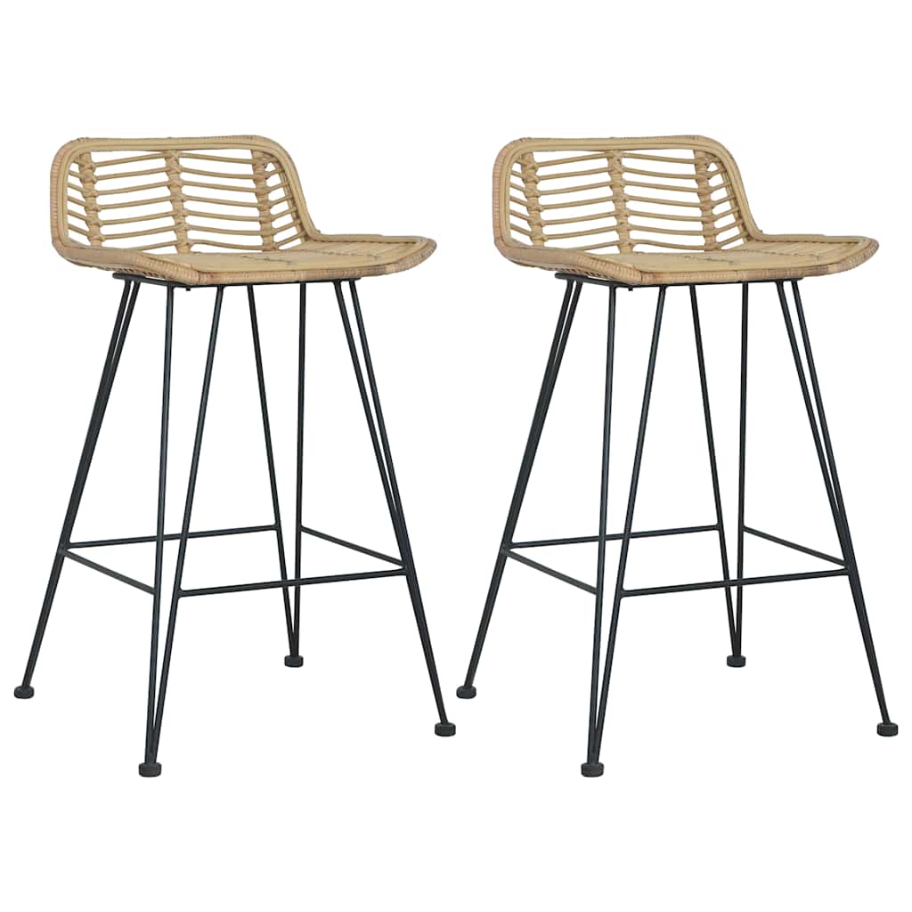 Bar Chairs 2 Pcs Rattan