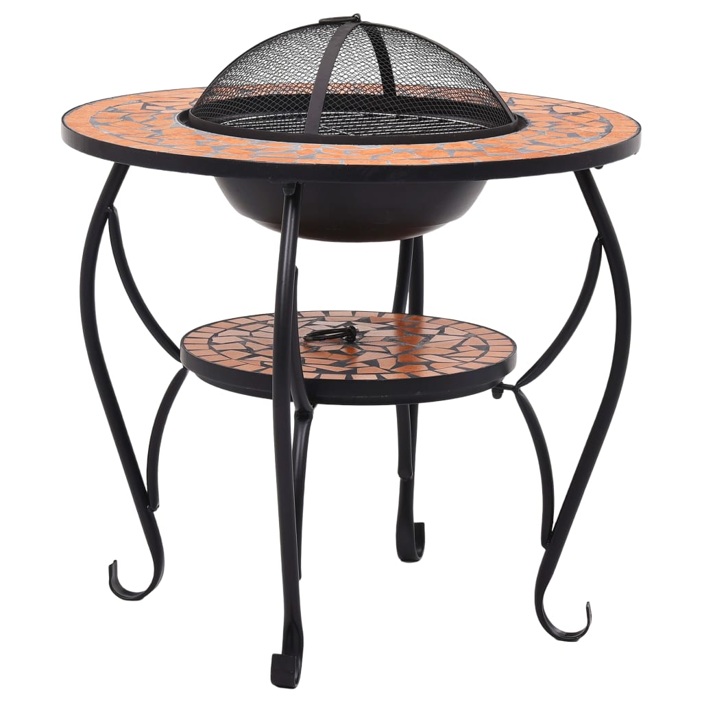 Mosaic Fire Pit Table 68 Cm Ceramic