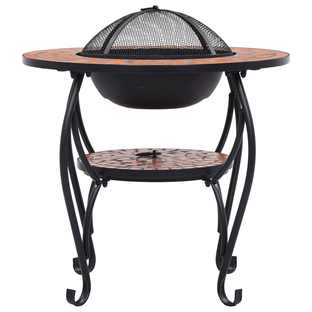 Mosaic Fire Pit Table 68 Cm Ceramic